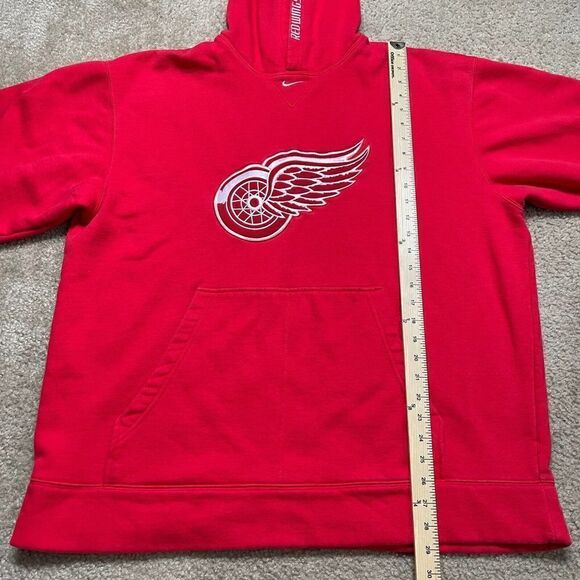 Nike Detroit Red Wings Center Check Swoosh Hoodie Men’s Size Large Red - Picture 5 of 8